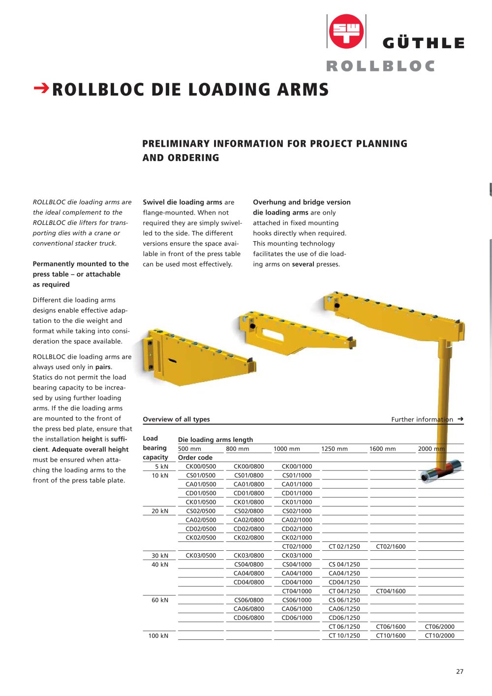 Overhung version die loading arms - G&Uuml;THLE