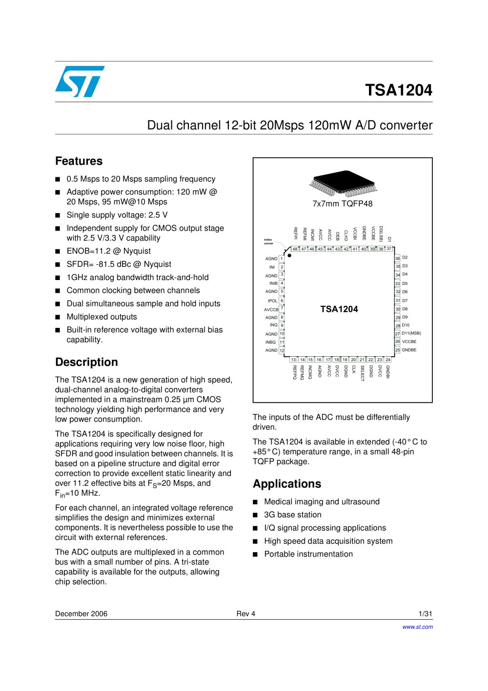 TSA1204 DUAL CHANNEL - STMicroelectronics