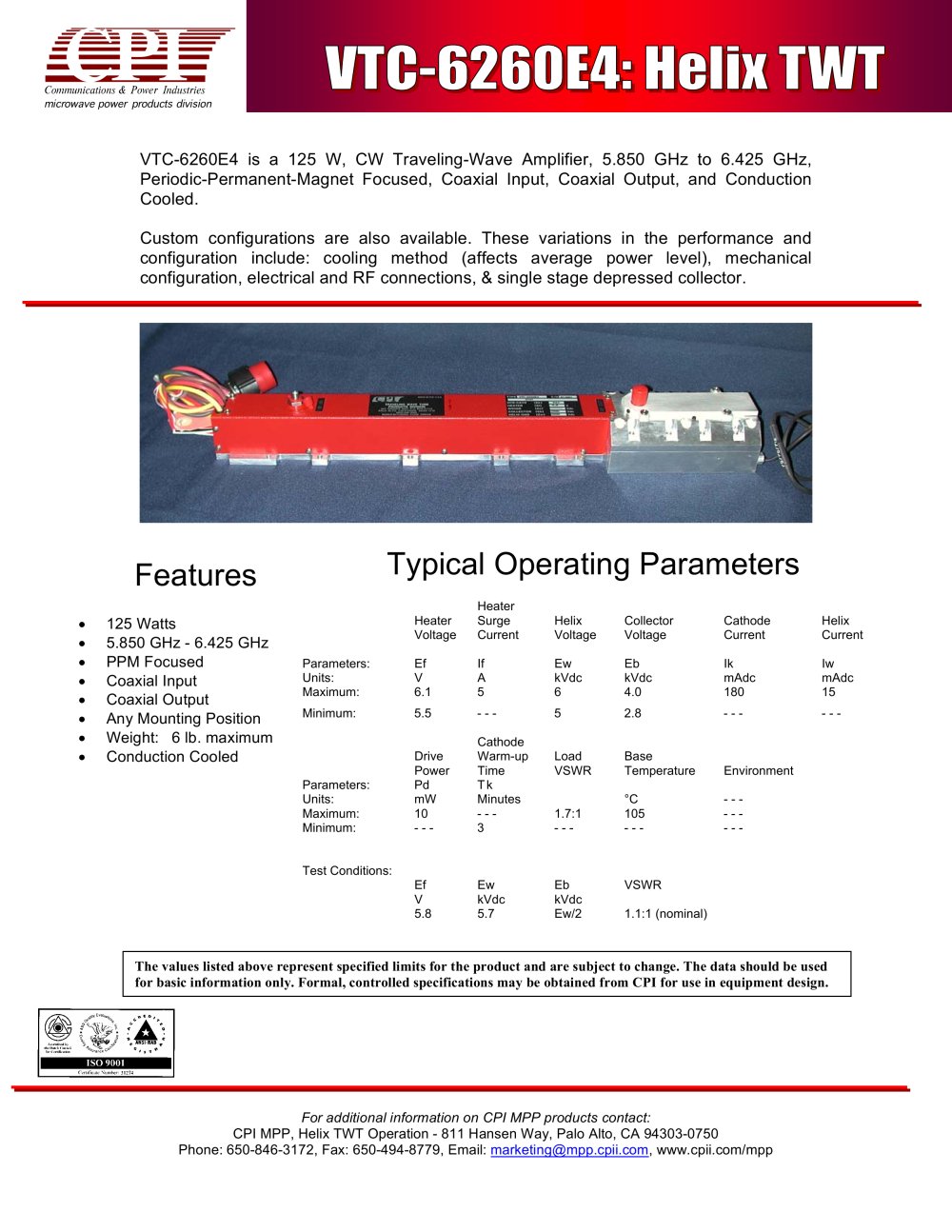 Traveling-Wave Amplifier - CPI