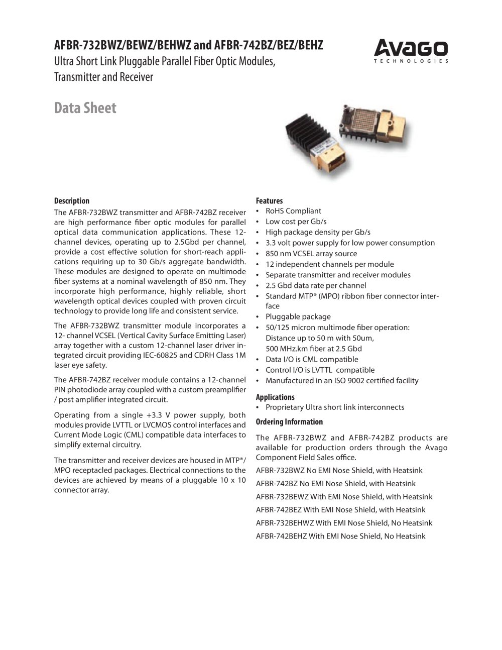 Avago Technologies - 442348, 39915, 89304, 447788