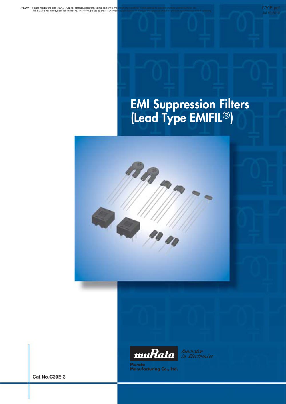 EMI Suppression Filters (Lead Type EMIFIL&reg; ) - Murata