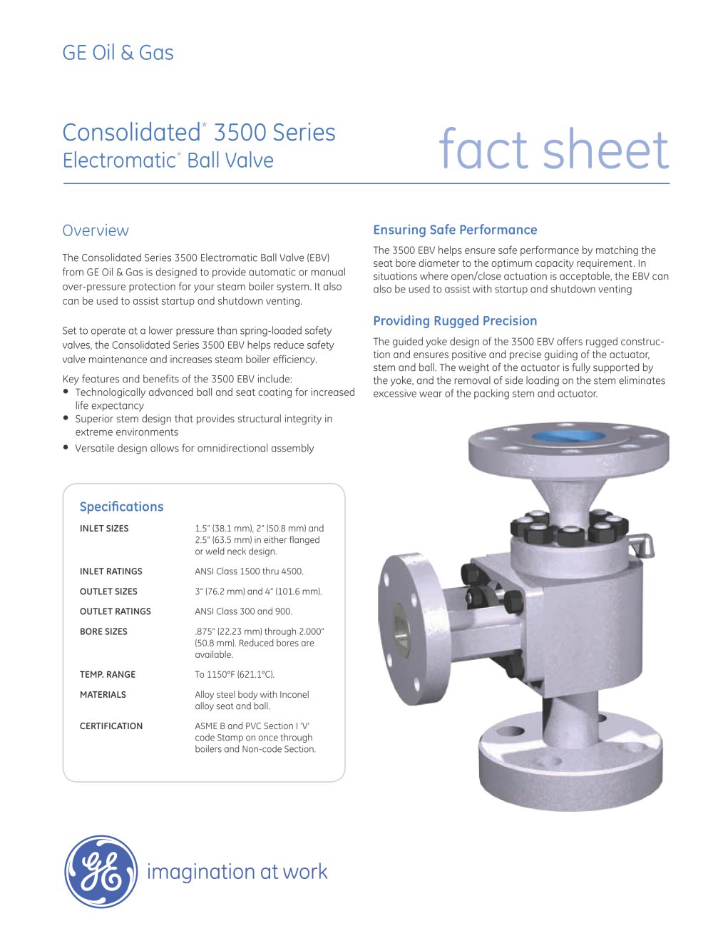 Consolidated Type 3500 Electromatic Ball Valve Ge Gas Turbines Consolidated Type 3500 Electromatic Ball Valve 1 4 Pages