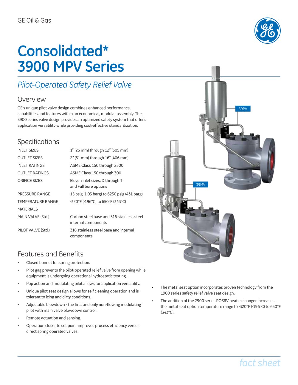 Consolidated Type 3900 Mpv Modular Pilot Operated Safety Relief Consolidated Type 3900 Mpv Modular Pilot Operated Safety Relief Valve 1 4 Pages
