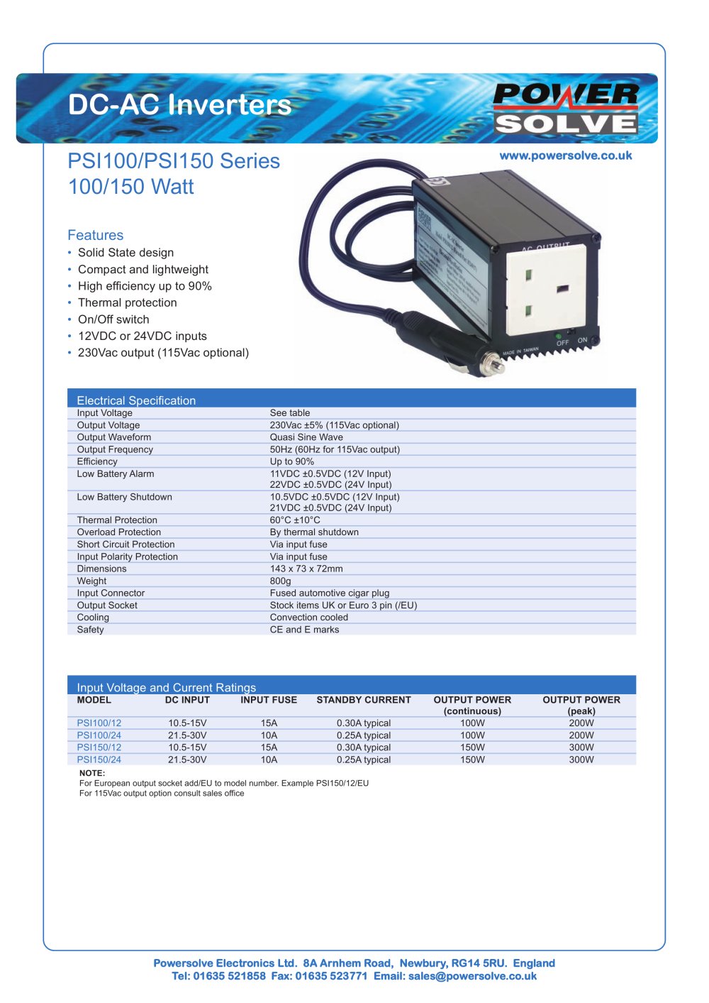 DC-AC Inverters - Powersolve Electronics