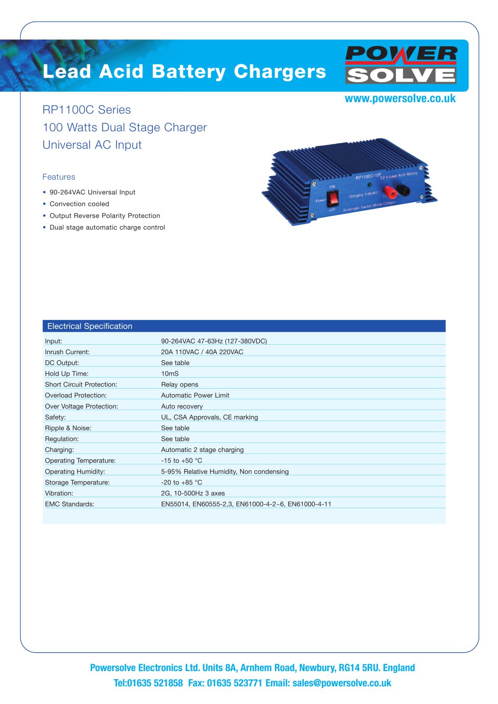 Lead Acid Battery Chargers - Powersolve Electronics
