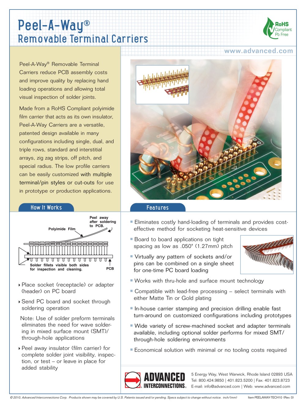 Peel-A-Way&reg; Removable Terminal Carriers - Advanced Interconnections