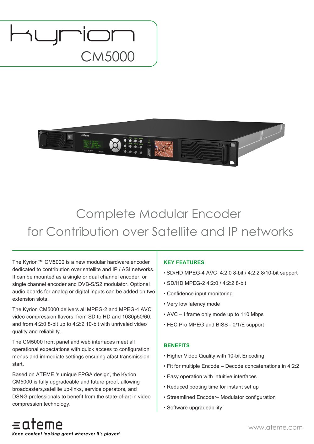Multi Channel H.264 Encoder for Web/Mobile Streaming - Ateme