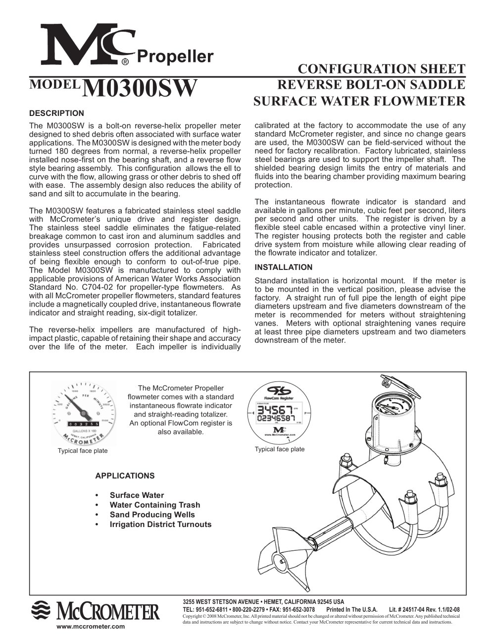 New Reverse-Helix Propeller Flow Meter - McCrometer