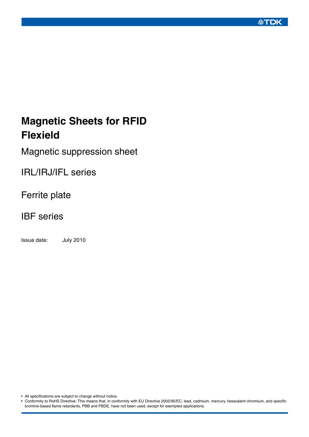 Magnetic Sheets for RFID Flexield - TDK