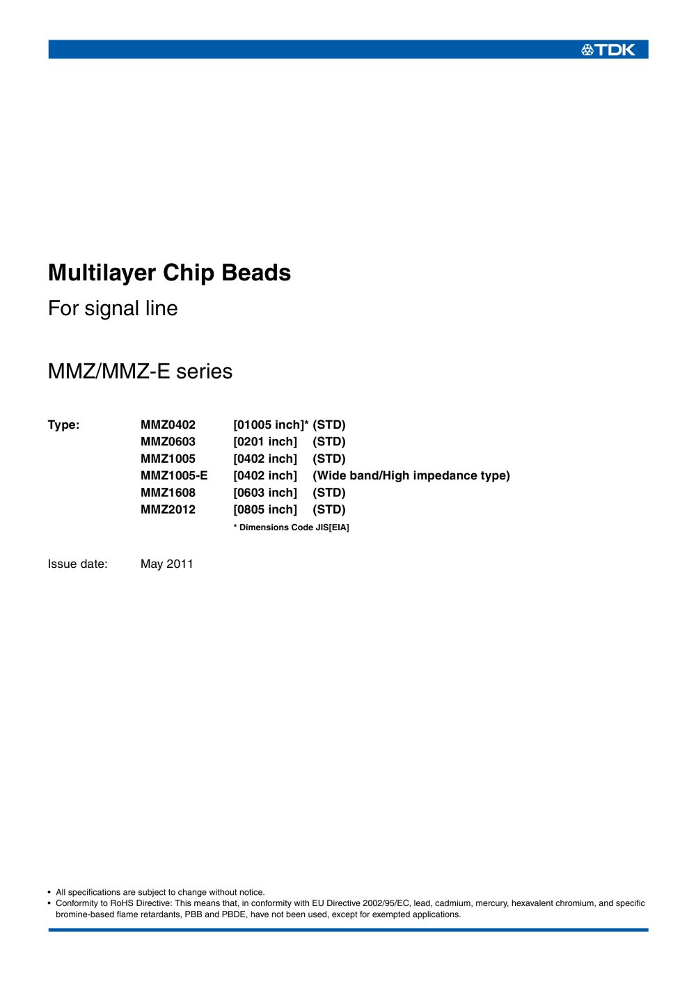 Multilayer Chip Beads - TDK