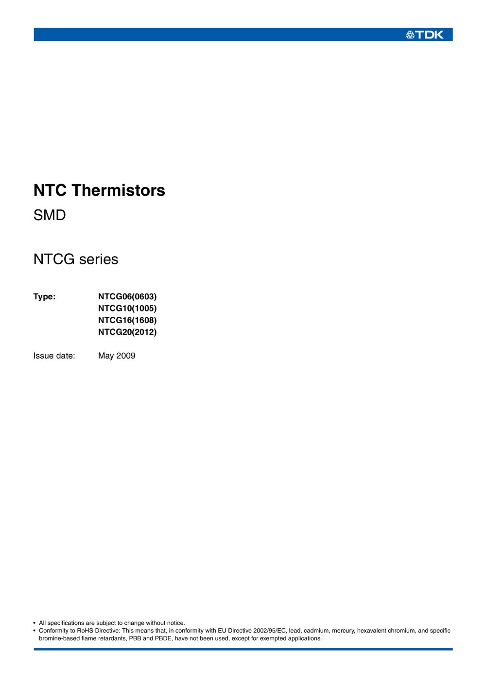 NTC Thermistors SMD - TDK