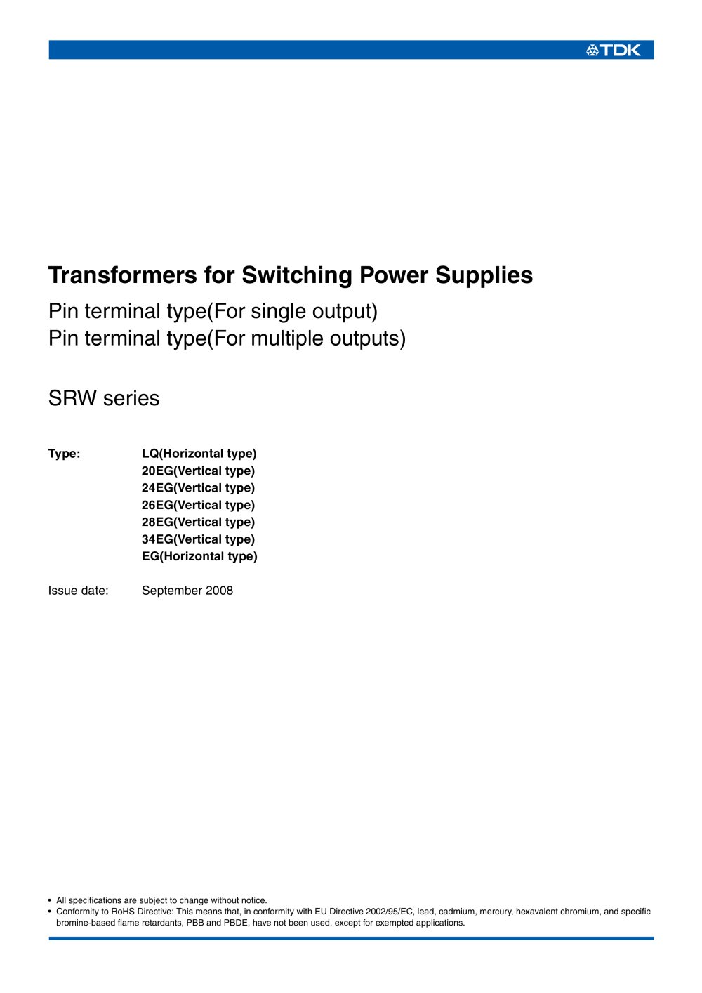 Transformers for Switching Power Supplies - TDK