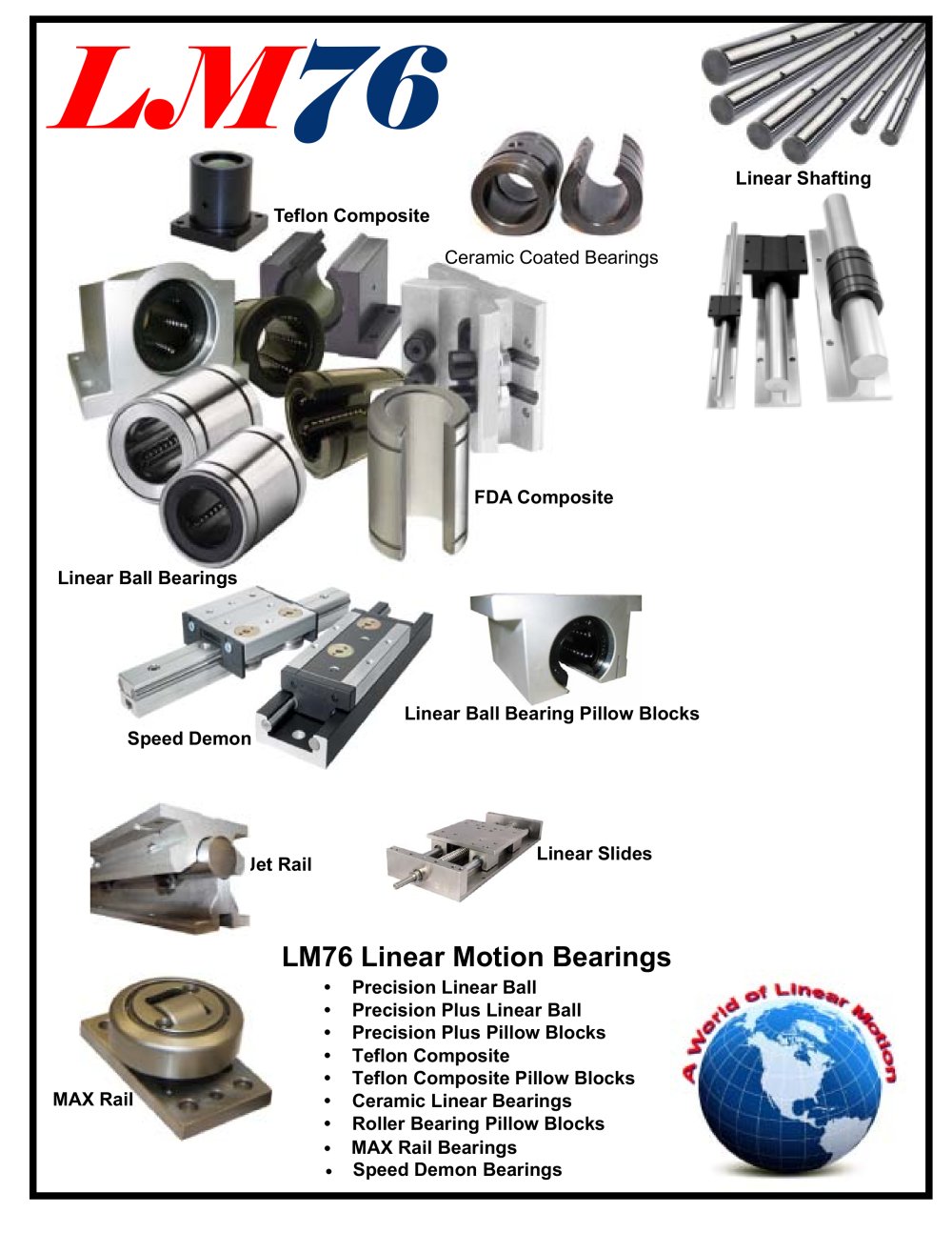 Linear Ball Bearings - LM76 Linear Motion Bearings