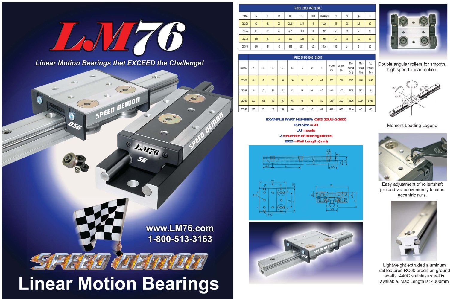 Speed Demon Bearings - LM76 Linear Motion Bearings