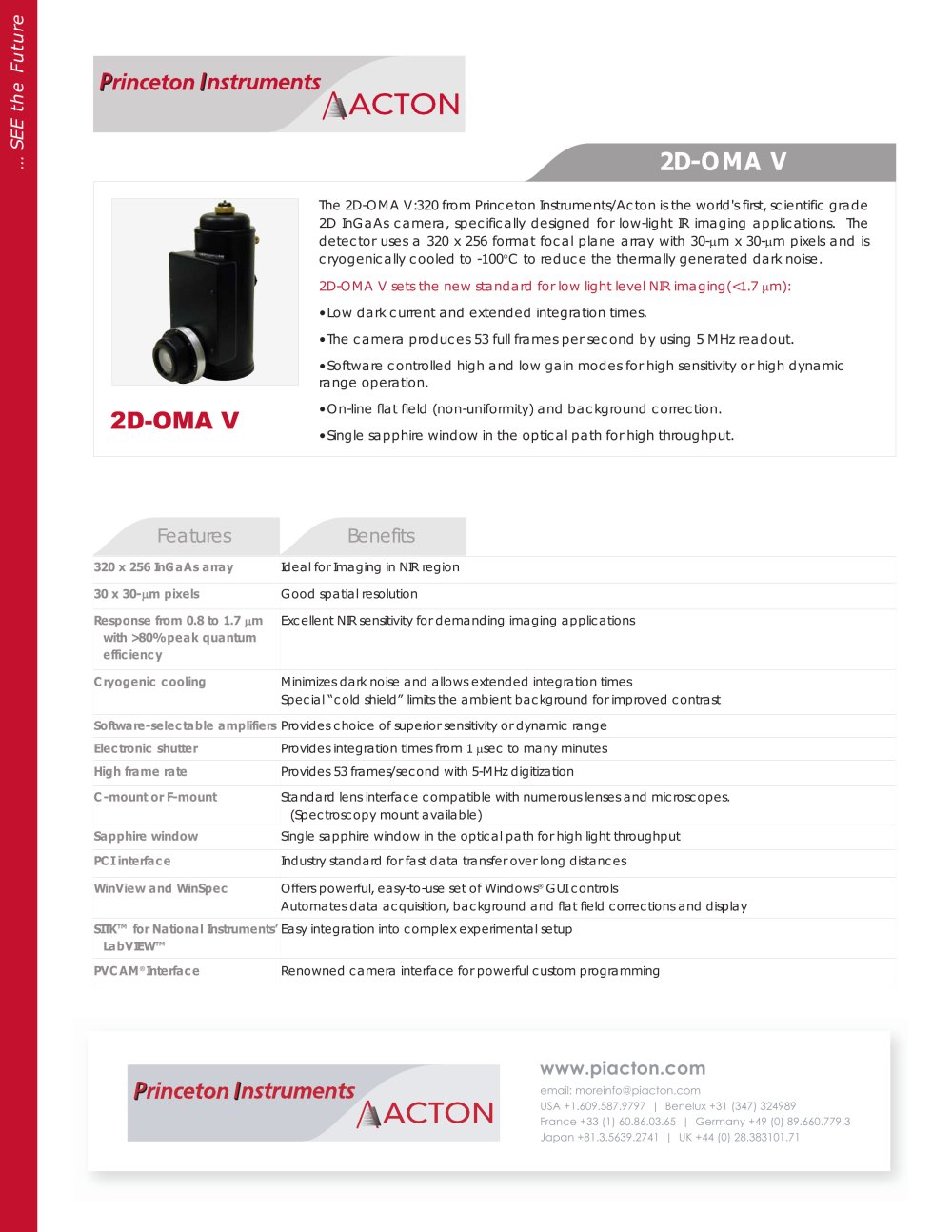 2D-OMA V Product Flyer - Princeton Instruments Acton