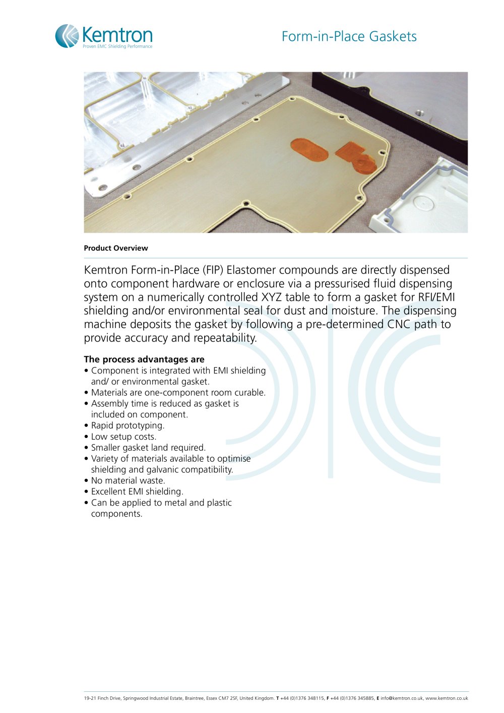Form-in-place Conductive Elastomeric Gasket - Kemtron