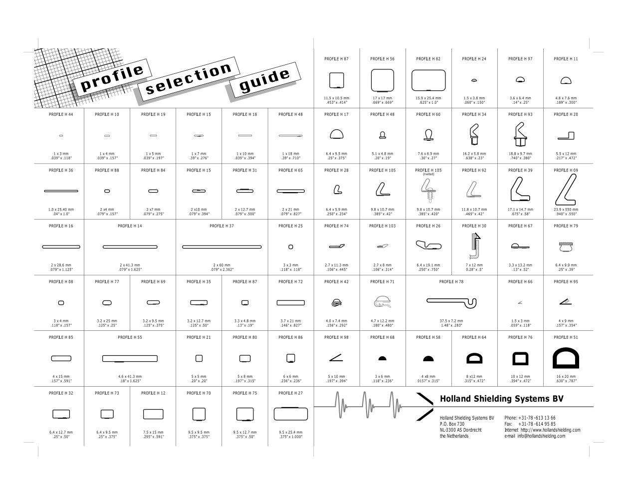 Profile Selection Guide - Holland Shielding