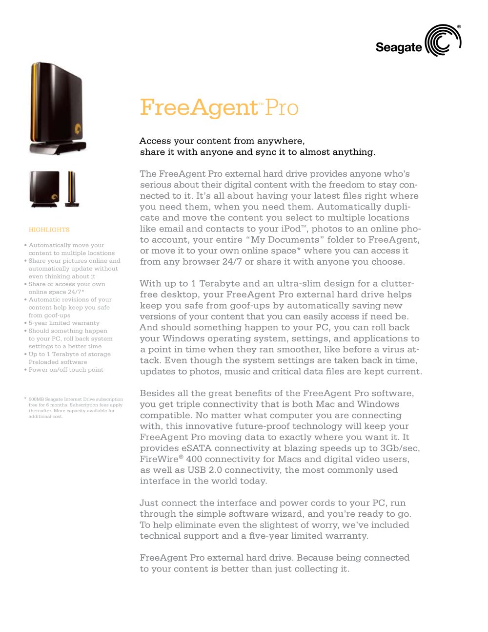 FreeAgent Pro - Seagate