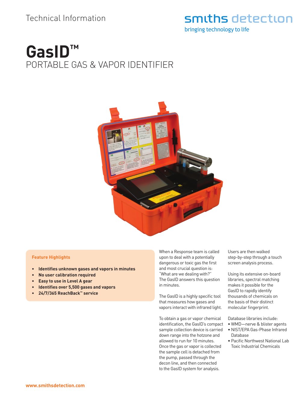 GasID PORTABLE GAS & VAPOR IDENTIFIER - 1 / 2 Pages