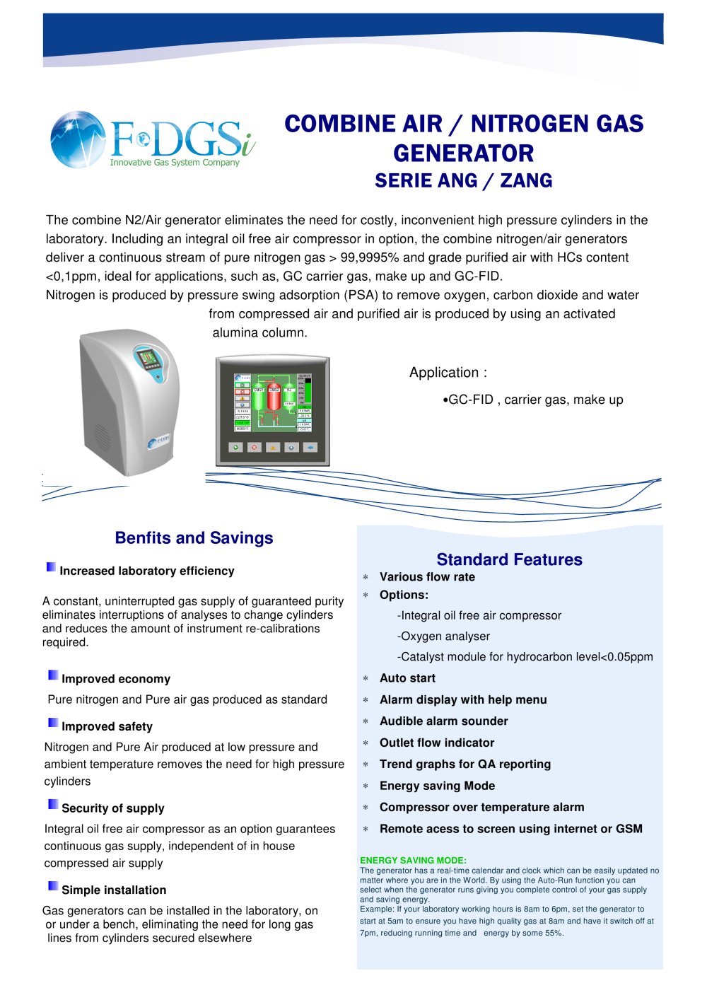 Combine Air / Nitrogen Generator - F-DGSi