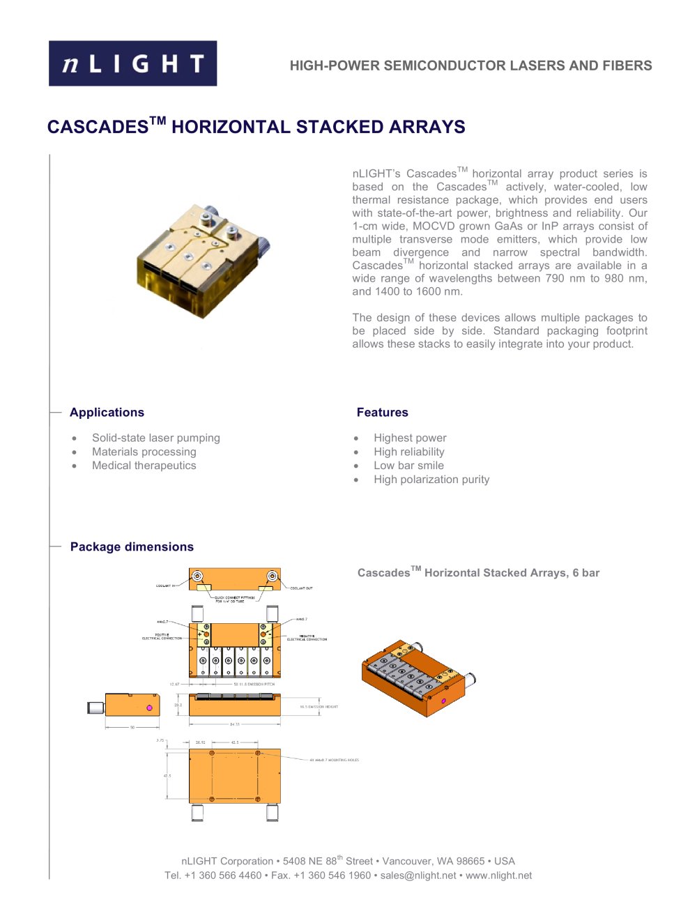 CASCADESTM HORIZONTAL STACKED ARRAYS - nLight