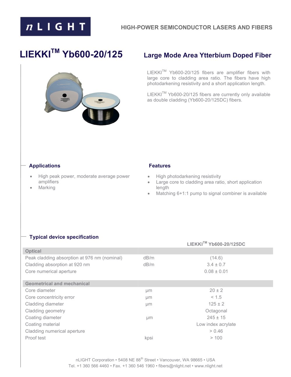 LIEKKI� YB600-20/125 - nLight