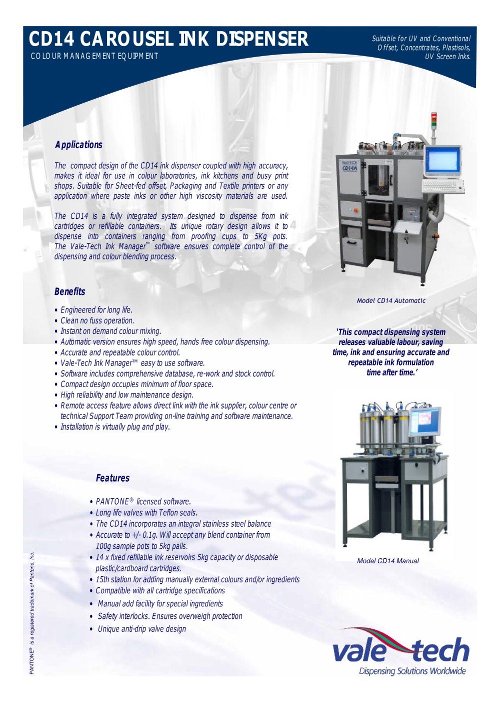 CD14 - Carousel Ink Dispenser - Vale Tech