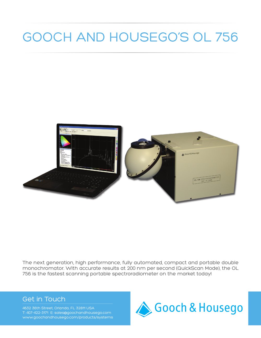 OL 756 Portable UV-VIS Spectroradiometer - Gooch & Housego