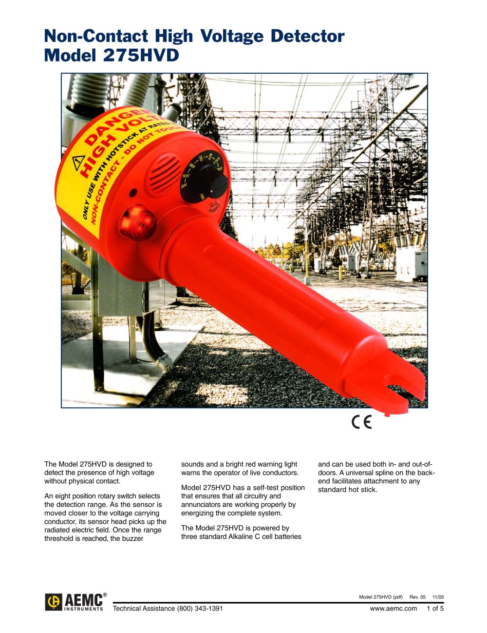 275HVD Non-Contact Voltage Detectors - AEMC Instruments