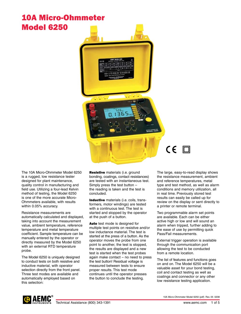 6250 Micro-Ohmmeters - AEMC Instruments