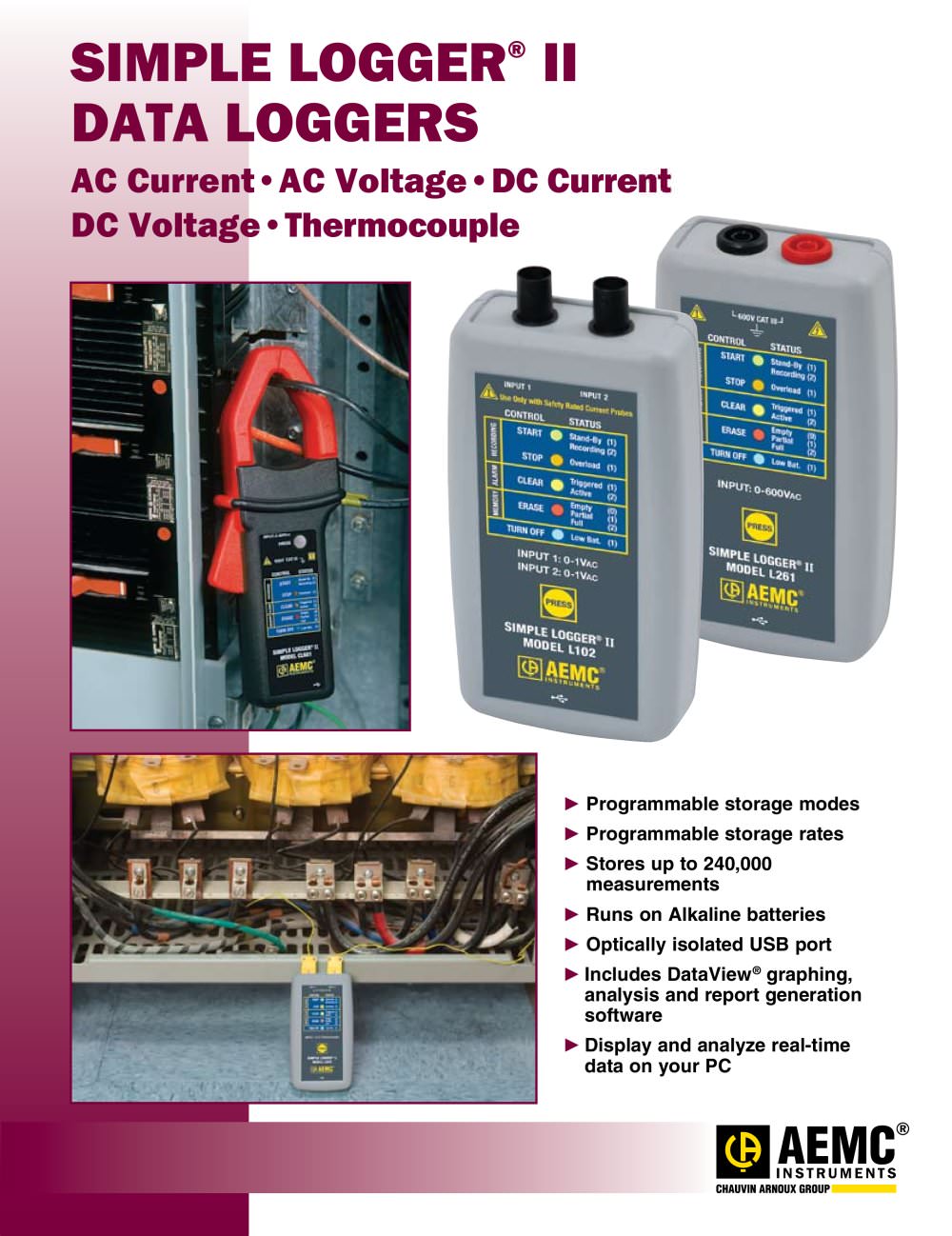 L562 Volt/Amp Loggers - AEMC Instruments