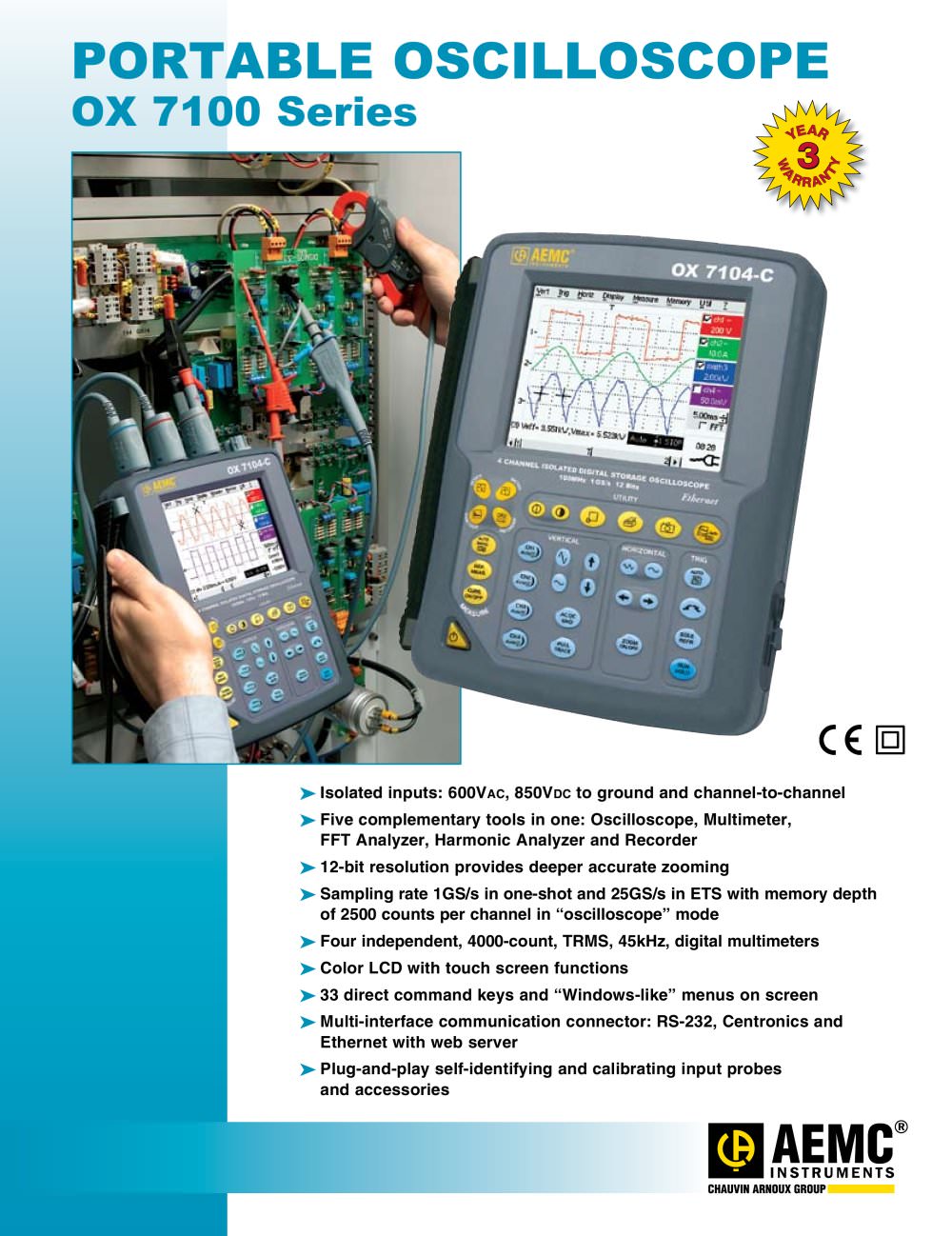 OX 7102-C Oscilloscopes - AEMC Instruments