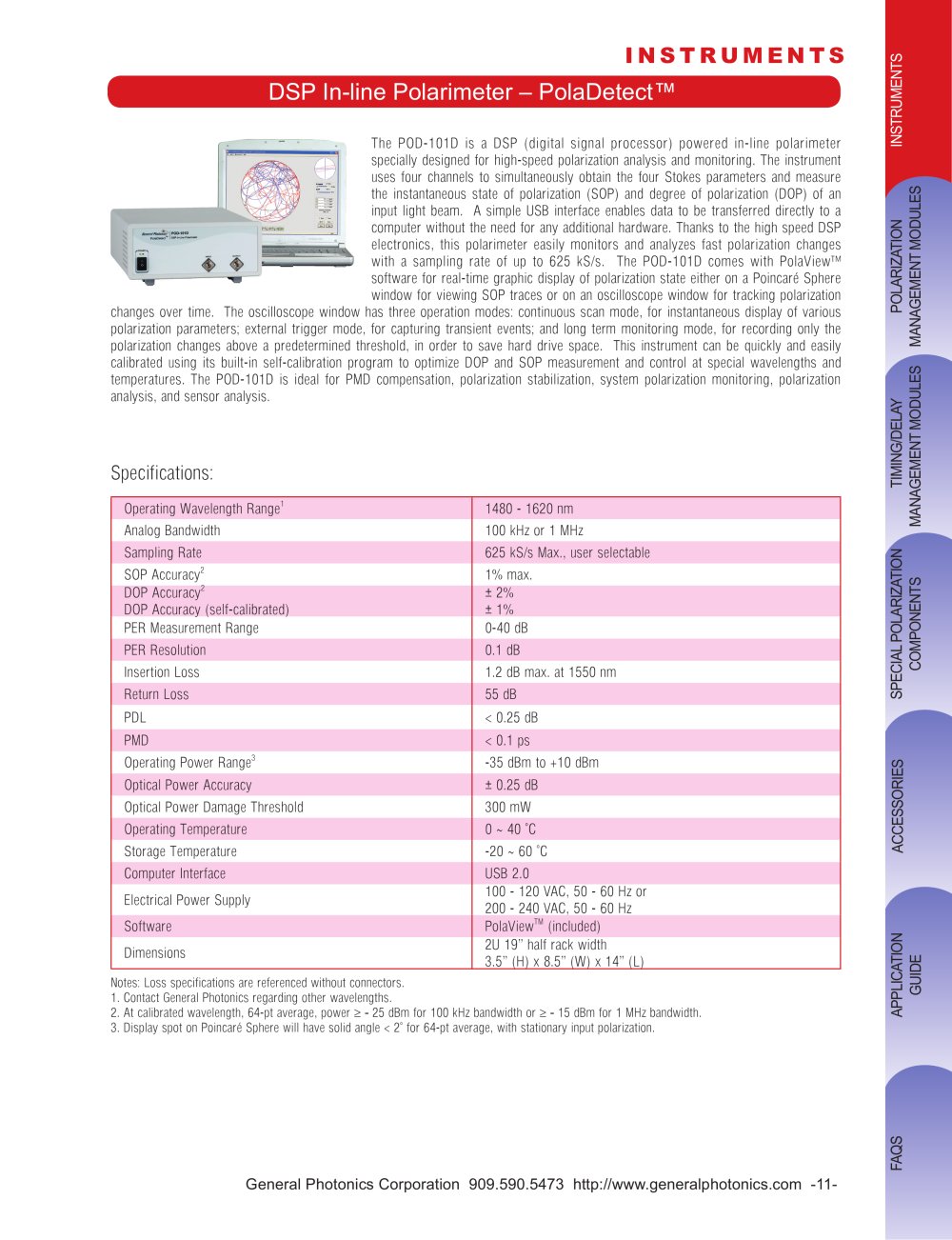 DSP In-line Polarimeter � PolaDetect� - General Photonics