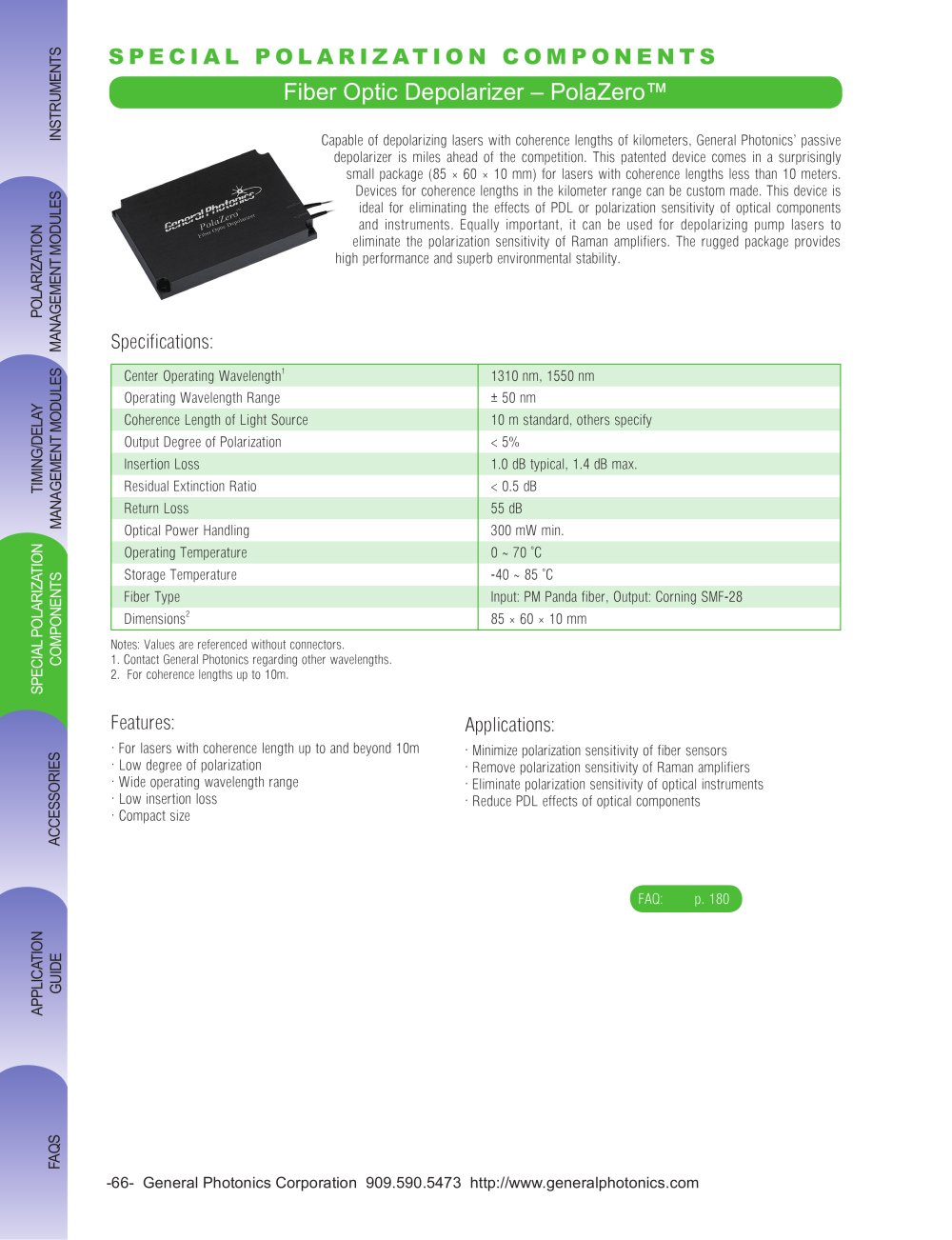 Fiber Optic Depolarizer - General Photonics