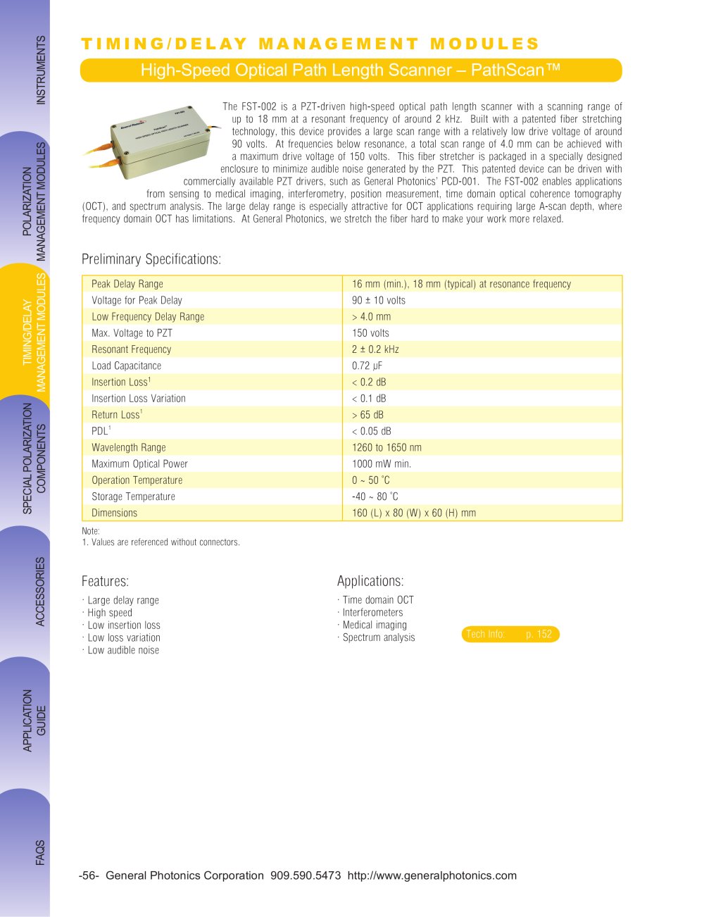 High-Speed Optical Path Length Scanner - General Photonics