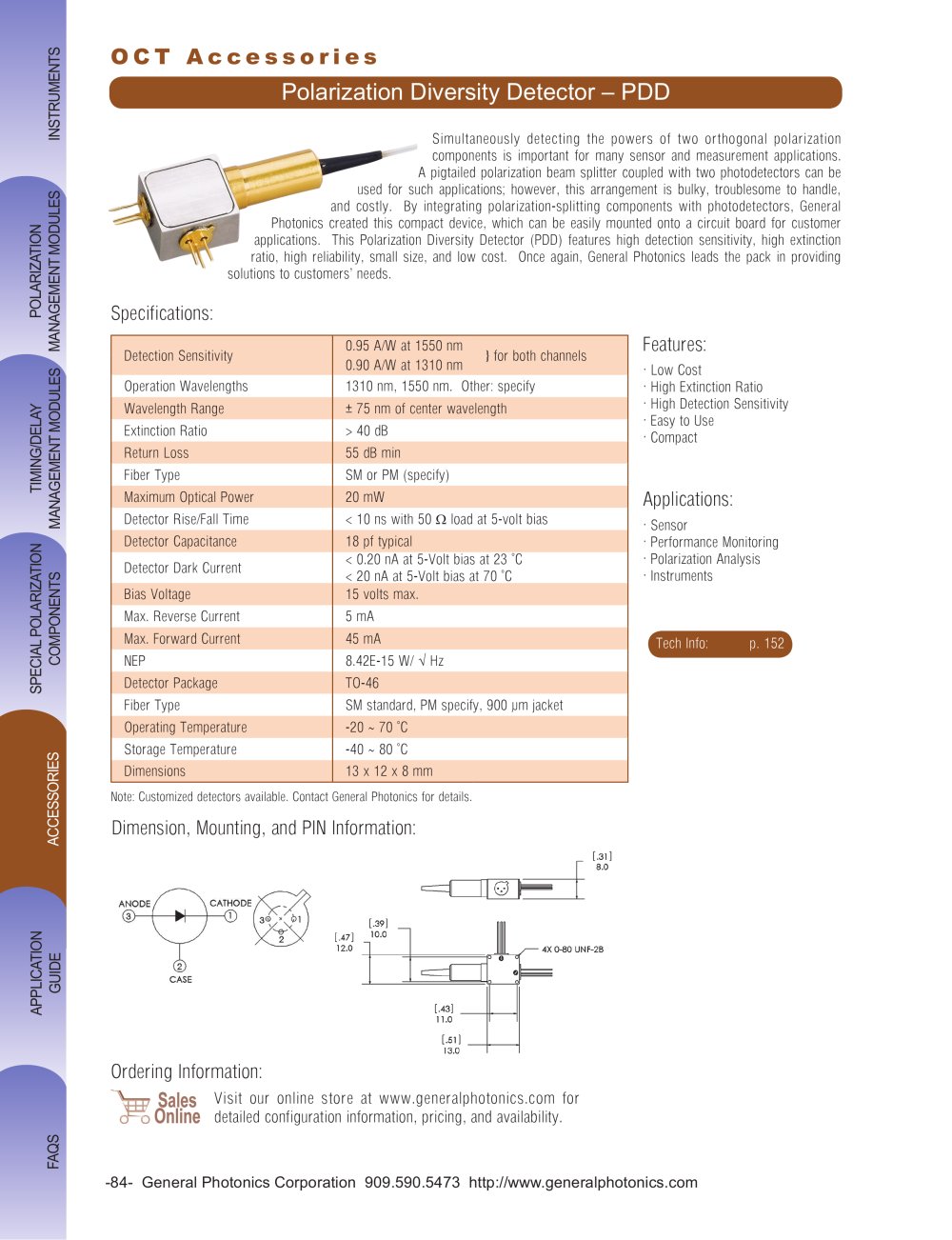 Polarization Diversity Detector - General Photonics