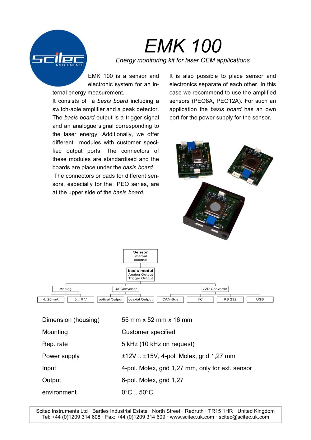 Energy monitoring kit for laser OEM applications - Scitec Instruments