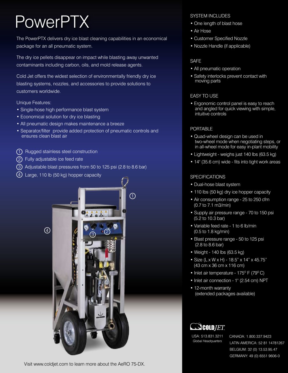 PowerPTX Dry Ice Blasting Machine - Cold Jet