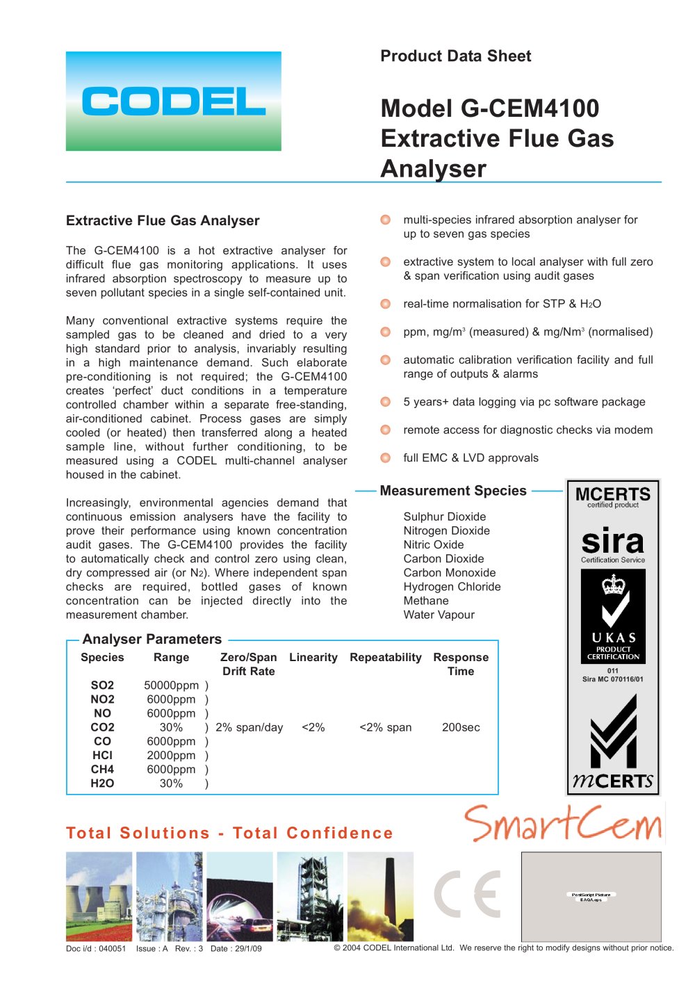GCEM4100 Extractive Multi-channel Gas Analyser - Codel International