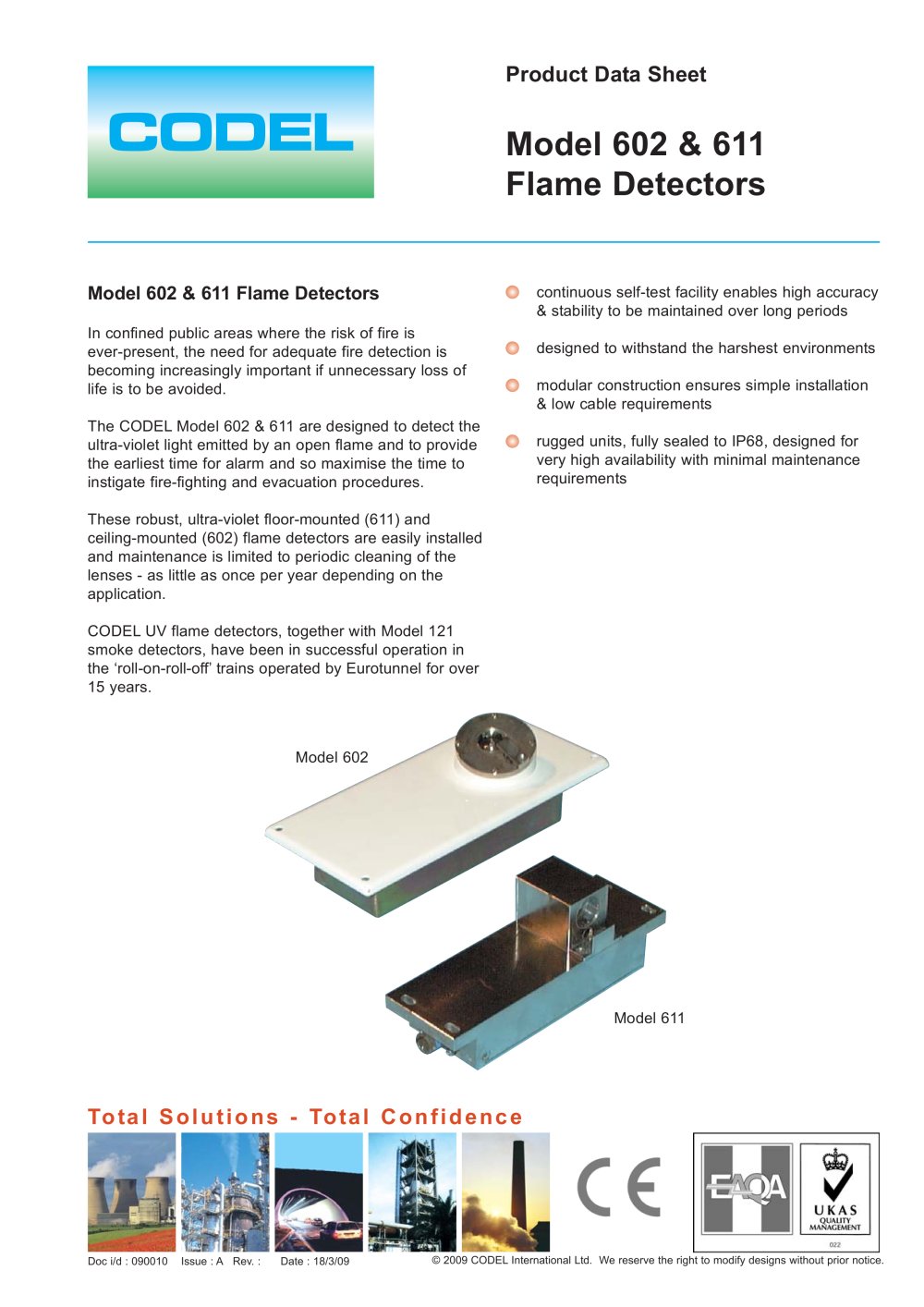 Model 602 and 611 - Flame Detector - Codel International