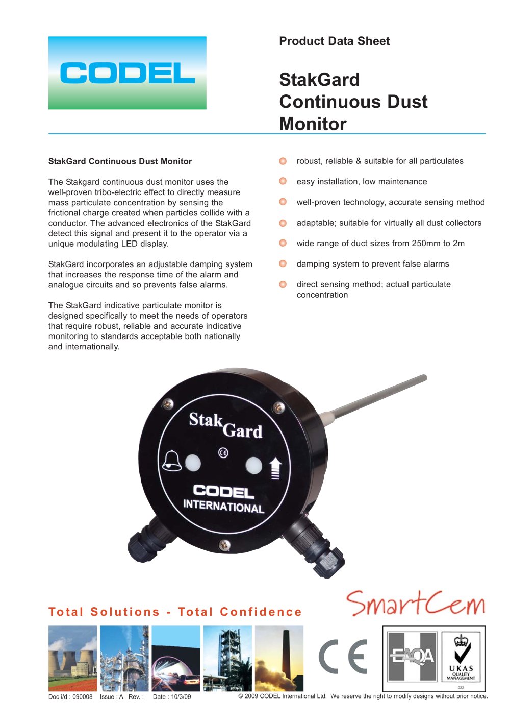 StakGard Tribo-electric Dust Monitor - Codel International