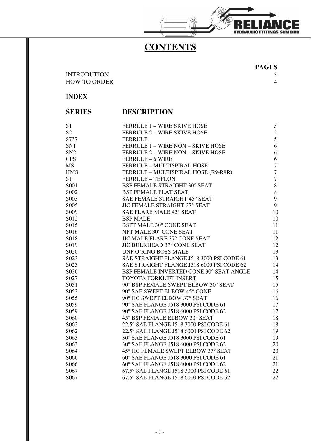 Hydraulic Fitting - Reliance Hydraulic Fittings
