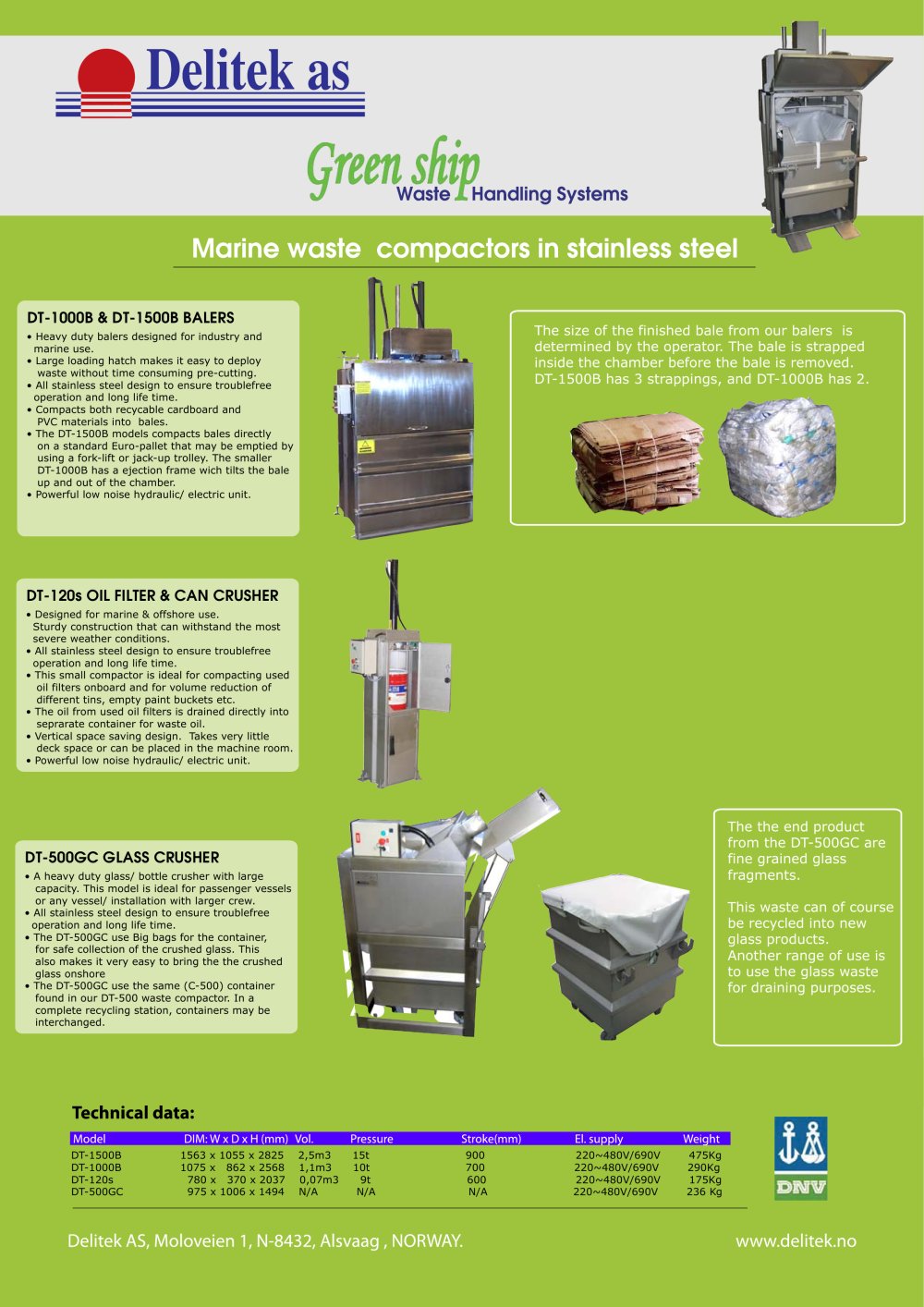 Green Ship waste compactors flyer 2 - Delitek AS