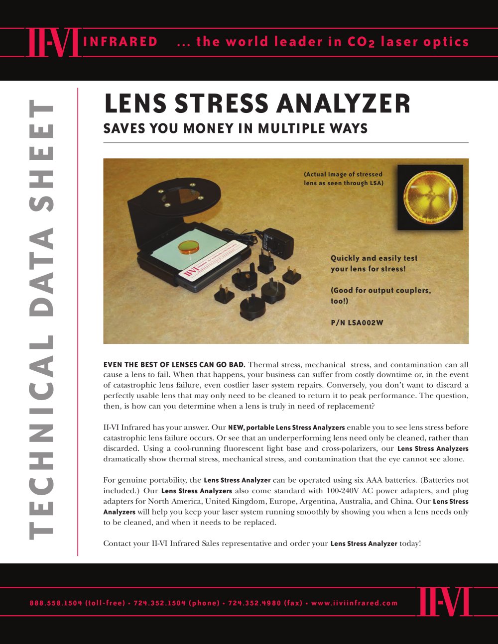 LENS STRESS ANALYZER - II-VI INFRARED