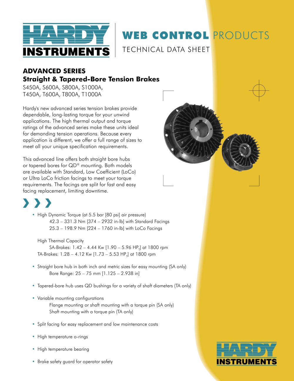 Straight & Tapered-Bore Tension Brakes - Hardy Process Solutions