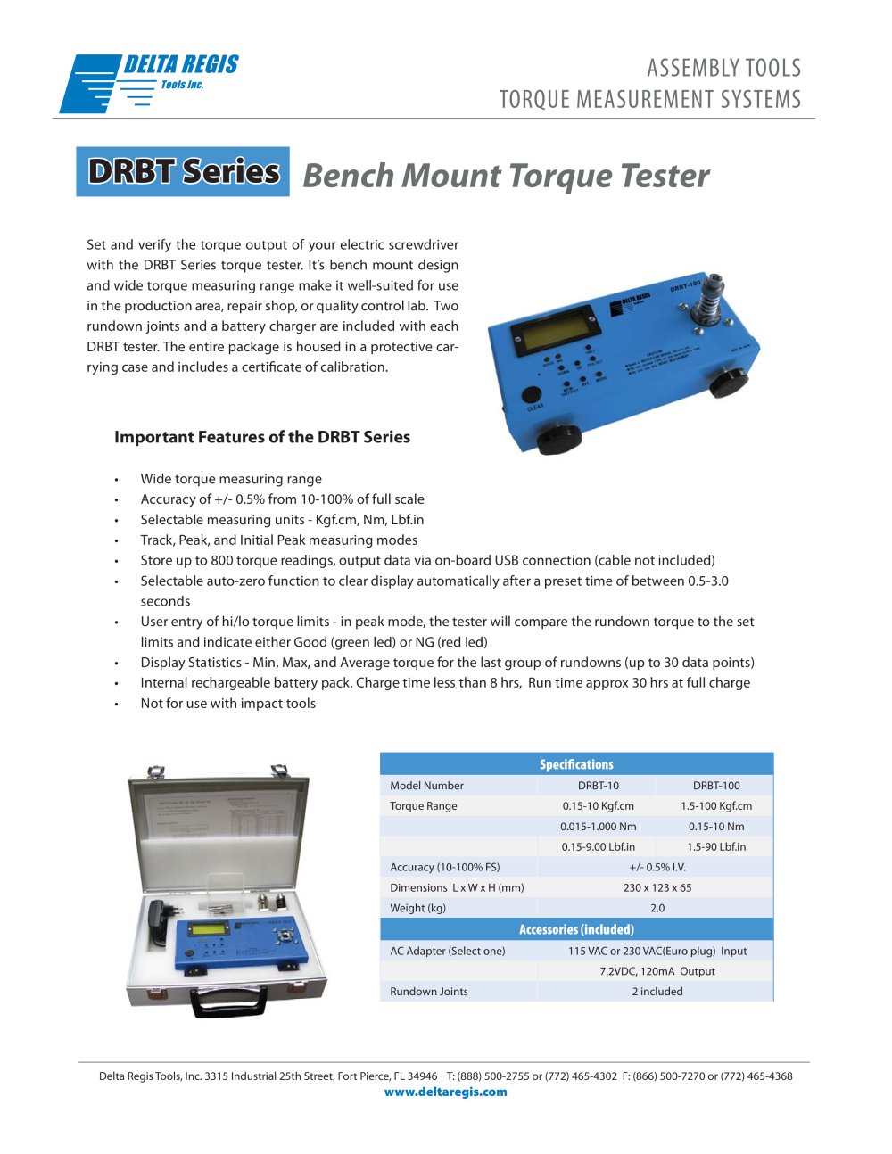 Delta Regis DRBT Series Torque Tester - Delta Regis Tools