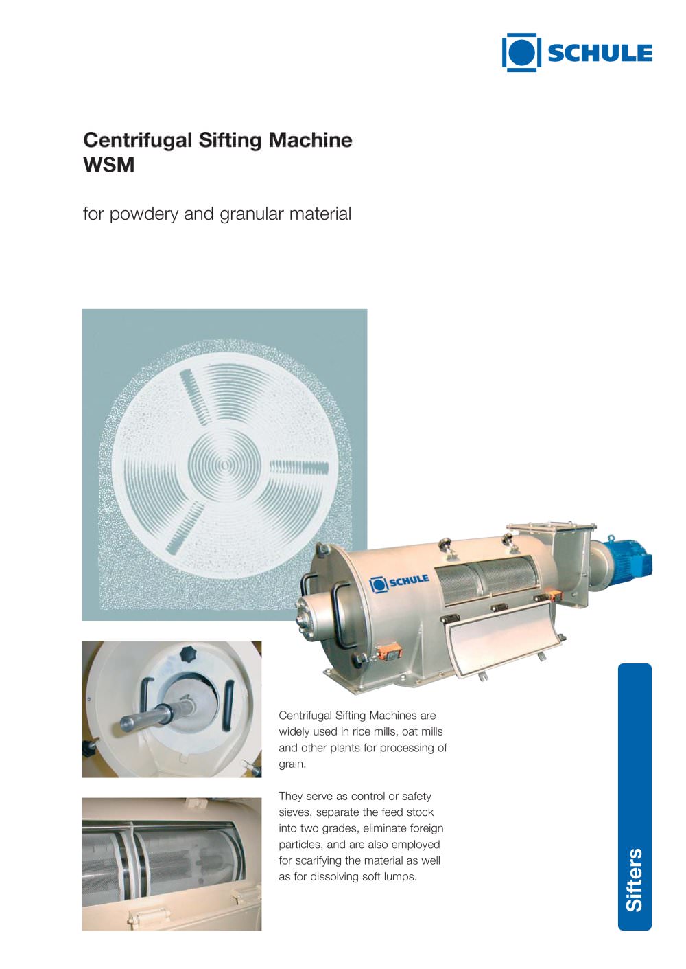 Sorting Machines: Centrifugal Sifting Machine WSM - F. H. SCHULE Muehlenbau