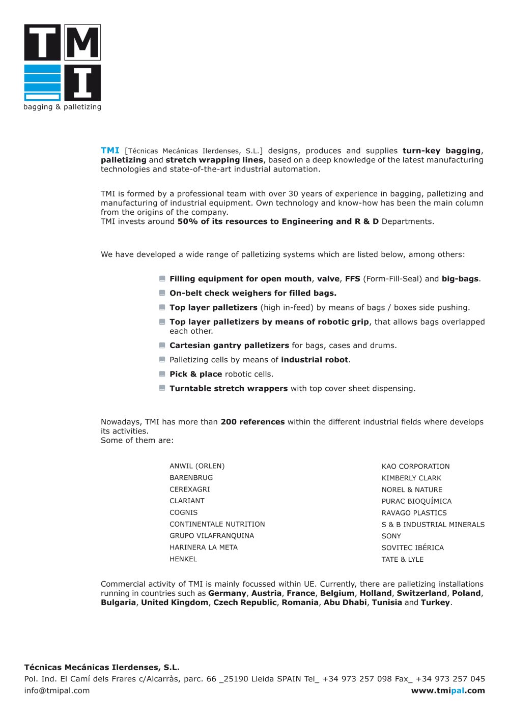 COMPANY PROFILE - TMI