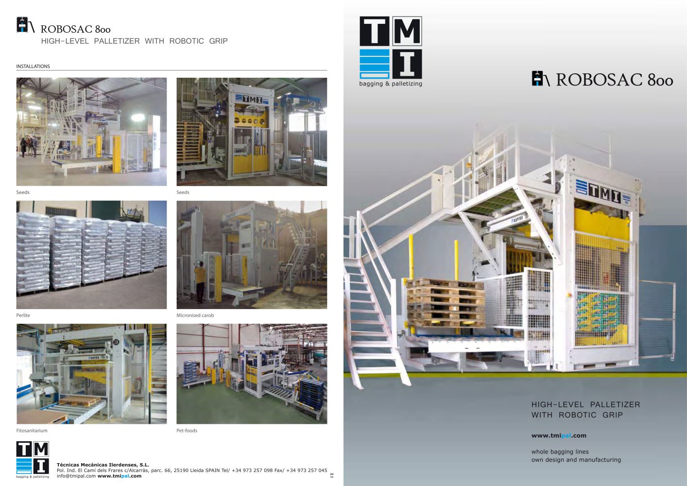 ROBOSAC 800: HIGH-LEVEL PALLETIZER WITH ROBOTIC GRIP - TMI