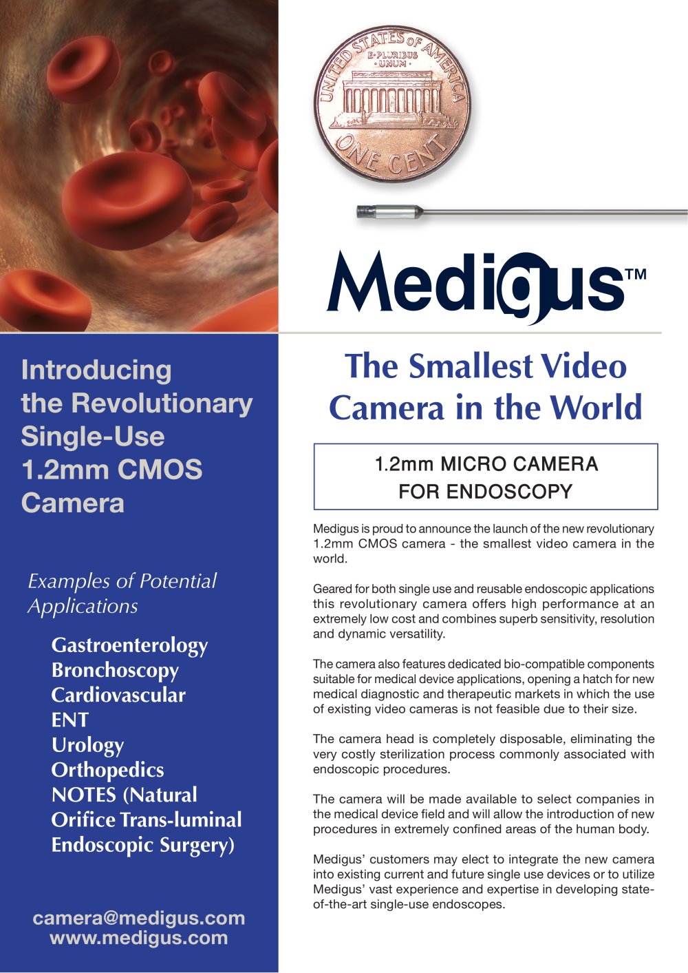 1.2mm CMOS Camera - Product Sheet - Medigus